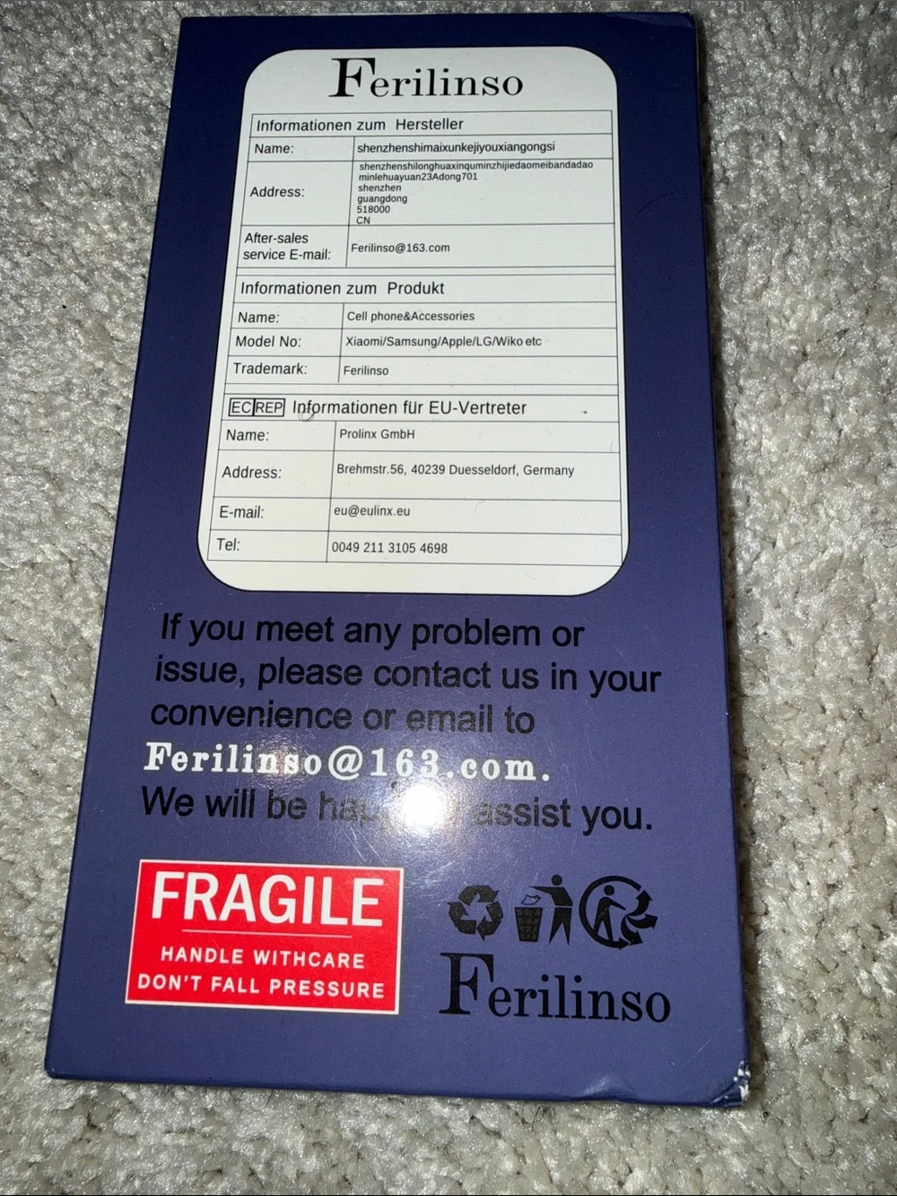 Ferilinso Tempered Glass Screen Protector - iPhone 15